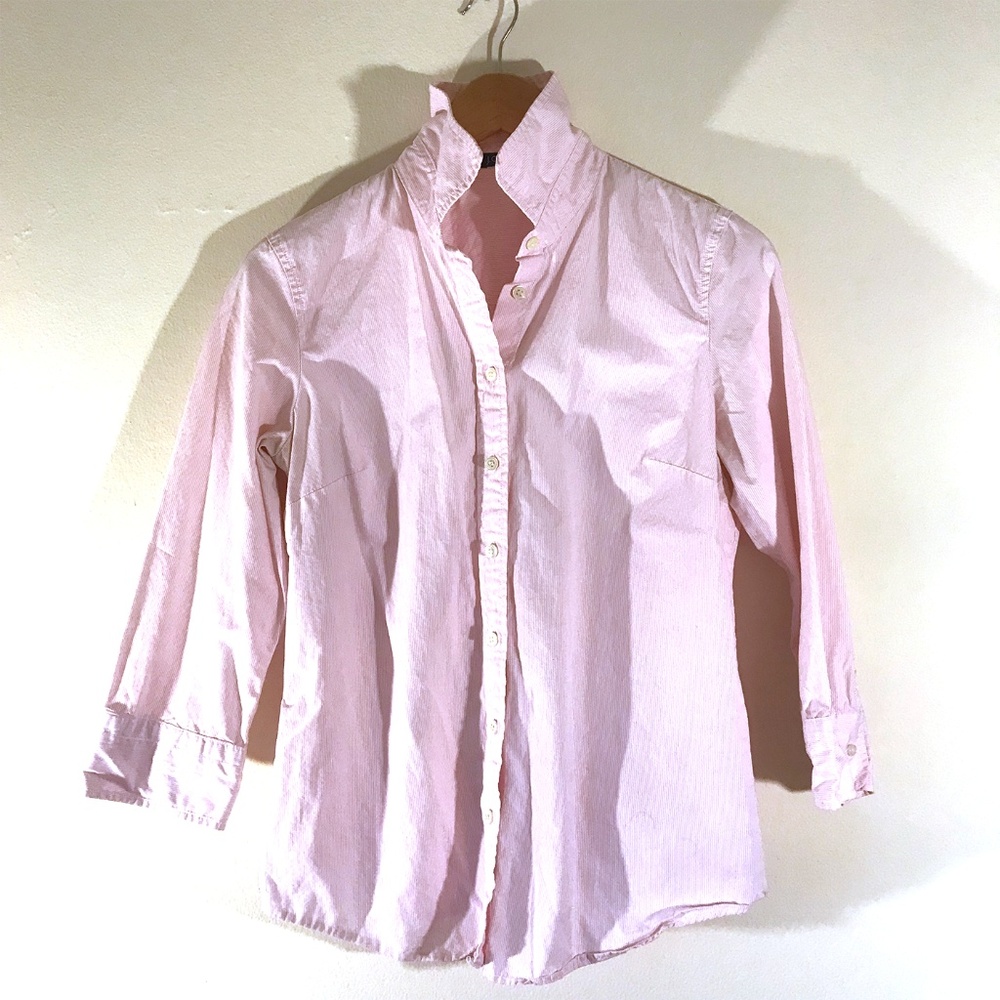 J.Crew Pink Striped Oxford
